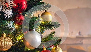 Close look at Christmas tree