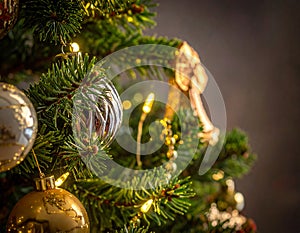 Close look at Christmas tree