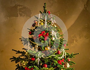 Close look at Christmas tree