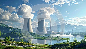Nuclear Power Station - 3d Illustration