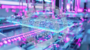 Circuit Board Assembly Process, Electronic Technology, Microscopic Close-up