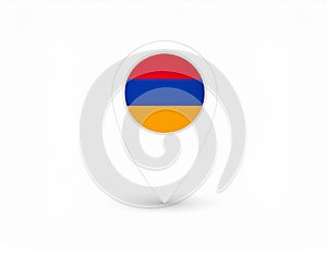 Armenian flag map pointer layout. Vector illustration.