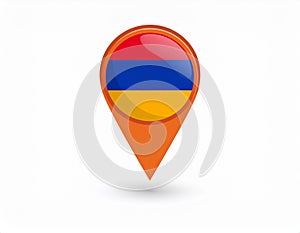Armenian flag map pointer layout. Vector illustration.