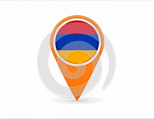 Armenian flag map pointer layout. Vector illustration.