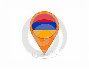 Armenian flag map pointer layout. Vector illustration.