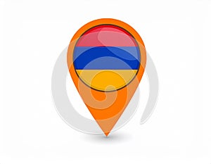 Armenian flag map pointer layout. Vector illustration.