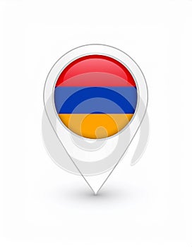 Armenian flag map pointer layout. Vector illustration.