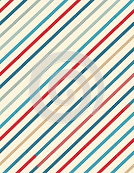 Seamless vector pattern with diagonal stripes. Abstract vector background. 1950s-1960
