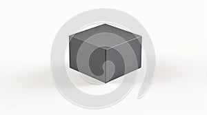 Gray Cube Isolated on White Background - Geometric Shape