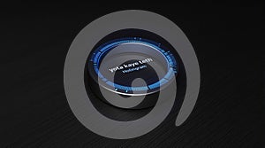 Abstract futuristic neon dial. High-tech digital interface, HUD element background