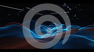 Abstract Digital Waveform Background, Data Visualization, Futuristic Technology