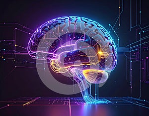 A futuristic digital scene representing automation and artificial intelligence.