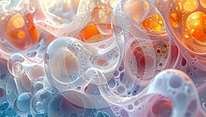Abstract bubble texture background featuring transparent organic forms