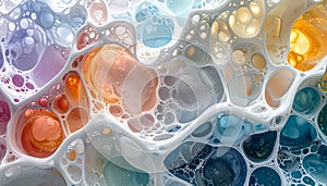 Abstract bubble texture background featuring transparent organic forms