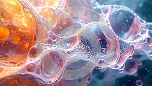 Abstract bubble texture background featuring transparent organic forms