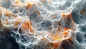 Abstract bubble texture background featuring transparent organic forms