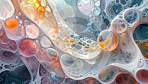 Abstract bubble texture background featuring transparent organic forms