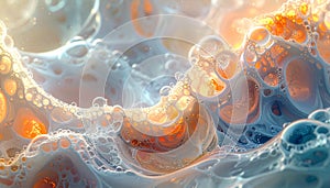 Abstract bubble texture background featuring transparent organic forms