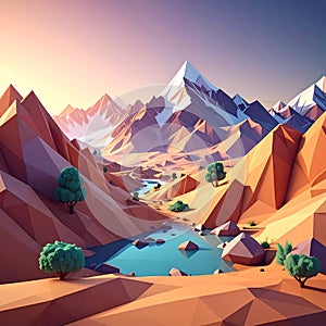Low poly 3D image of background