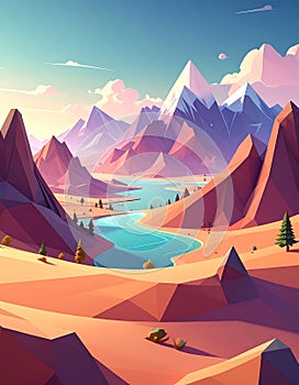 Low poly 3D image of background