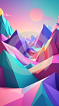 Low poly 3D image of background