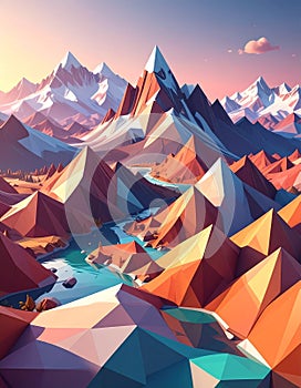 Low poly 3D image of background