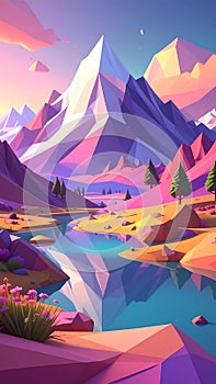 Low poly 3D image of background