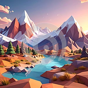Low poly 3D image of background