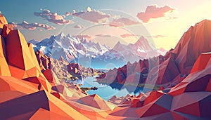 Low poly 3D image of background