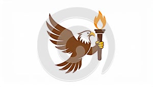 Logo of eagle holding torch