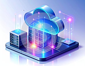 Futuristic Cloud Computing Data Center Concept