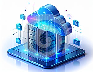 Futuristic Cloud Computing and Data Center Concept