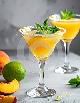 Serving- triangular shaped cocktail glass Decoration- lime zest or mint leaf Sake