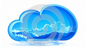 Cloud computing icon animation isolated on white background, Ai generative