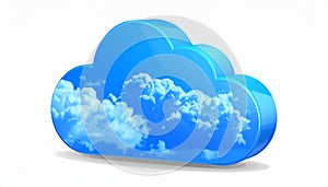 Cloud computing icon animation isolated on white background, Ai generative