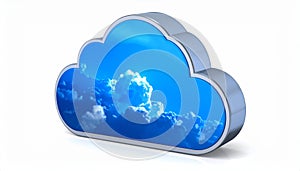 Cloud computing icon animation isolated on white background, Ai generative