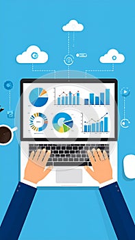 Flat design vector-style image of data analytics