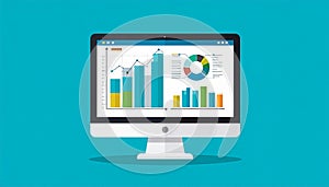 Flat design vector-style image of data analytics