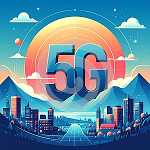 Flat design vector-style image of 5 g data