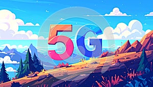 Flat design vector-style image of 5 g data