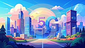 Flat design vector-style image of 5 g data