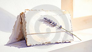 Rustic Lavender and Handmade Paper Stack