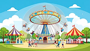 Vector vignette vector-style image of funloop