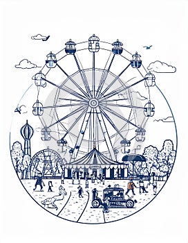 Vector vignette vector-style image of funloop