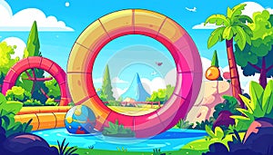 Vector vignette vector-style image of funloop