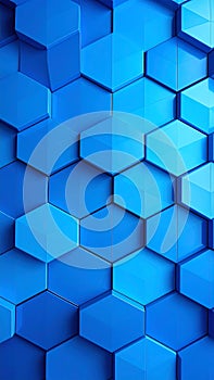 Abstract blue hexagonal pattern background, geometric design