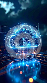 Abstract Cloud Computing Network Connection Data Transfer