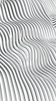Abstract white wavy lines pattern, modern 3D rendering, creative background
