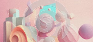 abstract blurred shapes of pastel backgrounds on light with noise