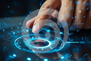 Businessman hand pressing start button closeup, finger push powerbutton, human choice, start